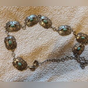 Silver and Turquoise Women's western belt
